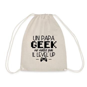 Un papa geek ne vieillit pas il level up - Sac de sport léger - nature - Devant