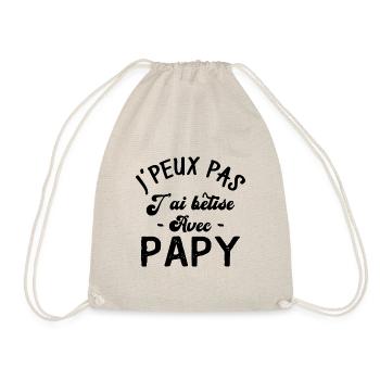 J'peux pas j'ai bêtise avec papy - Sac de sport léger - nature - Devant