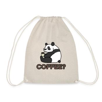 Panda und Kaffee Koffein Wildlife Lazy Office - Turnbeutel - Natur - Vorne