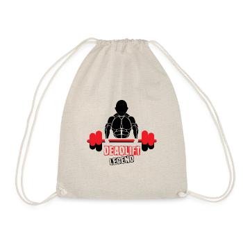 Deadlift Legend Funny Gym Quote Powerlifting - Drawstring Bag - nature - Front