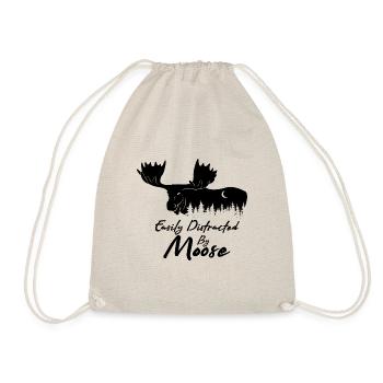 Distrait par les animaux sauvages, mignon orignal, - Sac de sport léger - nature - Devant