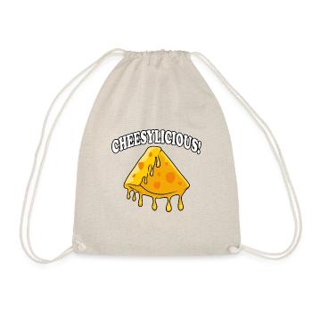 Cheesylicious Funny Saying Cheesemaking Organic - Drawstring Bag - nature - Front