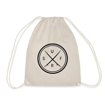 Surf Logo motif in circle - Drawstring Bag - nature - Front