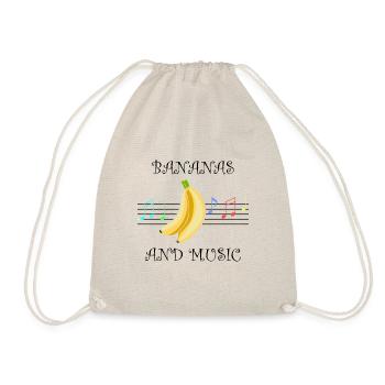Bananas and Music Notes Musician Exotic Fruits - Drawstring Bag - nature - Front