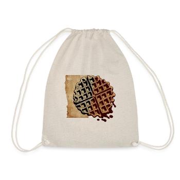 Artsy Waffle Design Food Hobby Chef Gourmet - Drawstring Bag - nature - Front