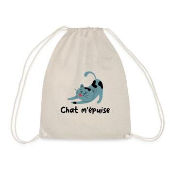 Chat m épuise Cadeau humour personnalisé - Sac de sport léger - nature - Devant