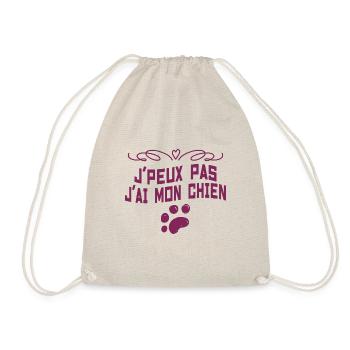 j'Peux pas j'ai mon chien - Sac de sport léger - nature - Devant