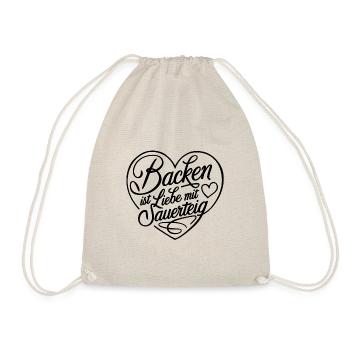 Brot Backen mit Liebe und Sauerteig - Turnbeutel - Natur - Vorne