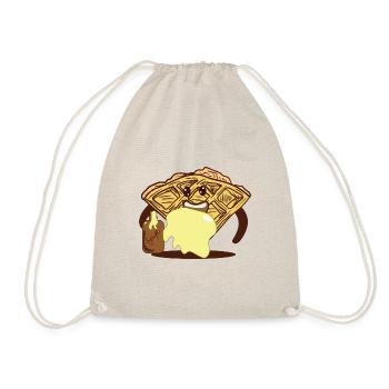 Waffle Drenched in Syrup Ironic Waffle Fan - Drawstring Bag - nature - Front