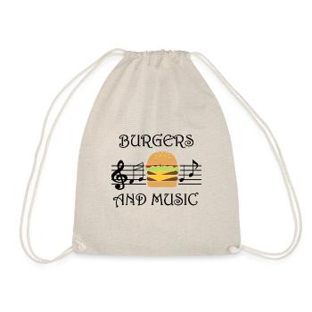 Hamburger und Musiknoten Musiker Lustiger Spruch - Turnbeutel - Natur - Vorne