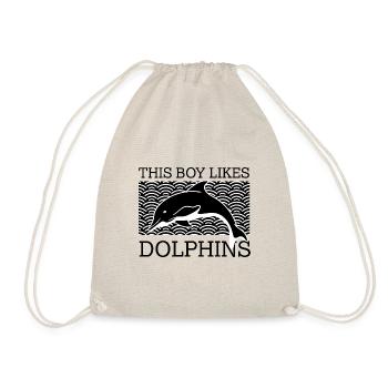 Garçon aime les dauphins mignons drôles d'animaux - Sac de sport léger - nature - Devant