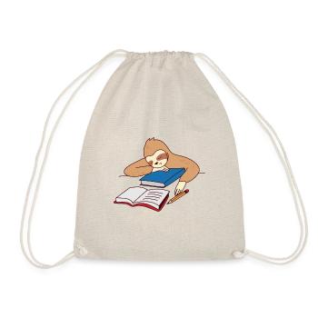 Sloth Studying Falling Asleep Ironic Student Tired - Drawstring Bag - nature - Front