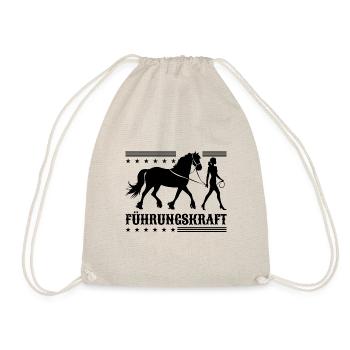 Führungskraft Pferd Reiten Geschenkidee Lustig - Turnbeutel - Natur - Vorne