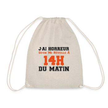 j'ai horreur qu'on me réveille à 14h du matin - Sac de sport léger - nature - Devant