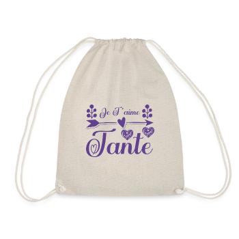 Je t'aime tante, Cadeau tante, cadeau tata. - Sac de sport léger - nature - Devant