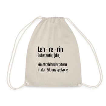 Lehrerin Lehrerinnen Schule Pädagogin Unterricht - Turnbeutel - Natur - Vorne