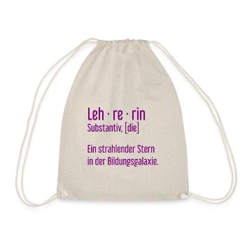 Lehrerin Lehrerinnen Schule Pädagogin Unterricht - Turnbeutel - Natur - Vorne