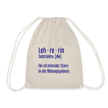 Lehrerin Lehrerinnen Schule Pädagogin Unterricht - Turnbeutel - Natur - Vorne