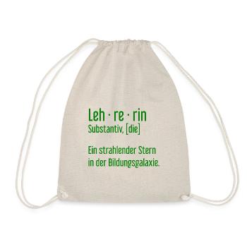 Lehrerin Lehrerinnen Schule Pädagogin Unterricht - Turnbeutel - Natur - Vorne