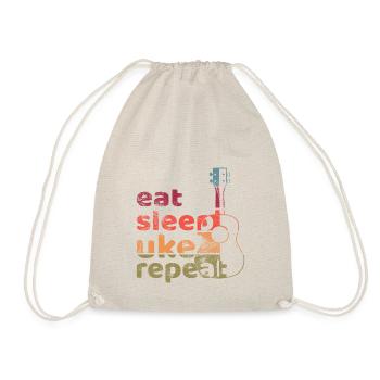 eat sleep uke repeat! vintage dunkel - Turnbeutel - Natur - Vorne