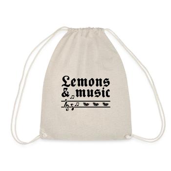 Lemons and Music Notes Musician Clef Lemonade - Drawstring Bag - nature - Front