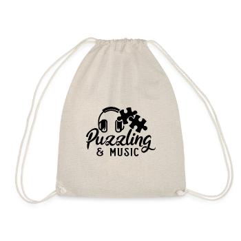 Puzzling and Music Jigsaw Puzzler Musician - Drawstring Bag - nature - Front