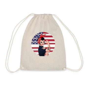 Anti Biden Vintage Women's Republican - Drawstring Bag - nature - Front