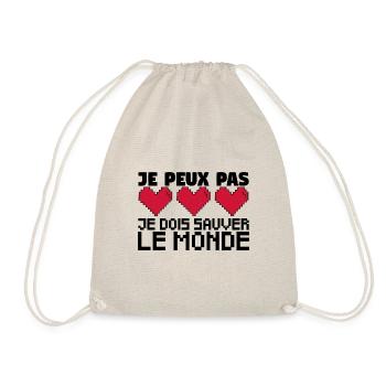 je peux pas je dois sauver le monde. jeux vidéo. - Sac de sport léger - nature - Devant