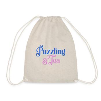 Puzzling and Tea Hobby Jigsaw Puzzler - Drawstring Bag - nature - Front