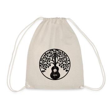 Ukulele tree mandala schwarz - Turnbeutel - Natur - Vorne