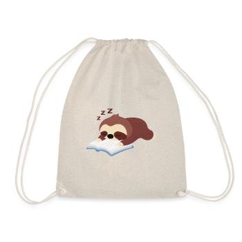 Sloth Reading Falling Asleep Cute Rodent - Drawstring Bag - nature - Front