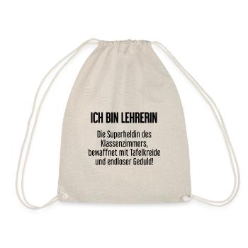 Lehrerin - Die Superheldin des Klassenzimmers! - Turnbeutel - Natur - Vorne