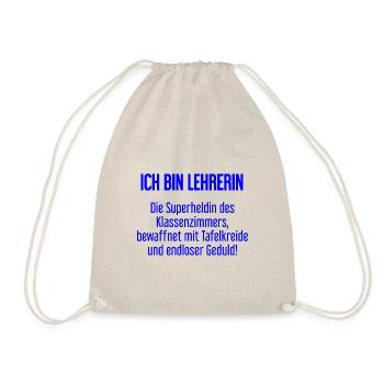 Lehrerin - Die Superheldin des Klassenzimmers! - Turnbeutel - Natur - Vorne