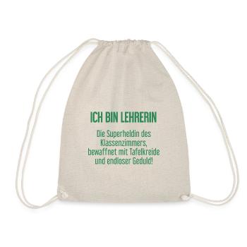 Lehrerin - Die Superheldin des Klassenzimmers! - Turnbeutel - Natur - Vorne