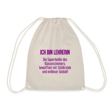 Lehrerin - Die Superheldin des Klassenzimmers! - Turnbeutel - Natur - Vorne