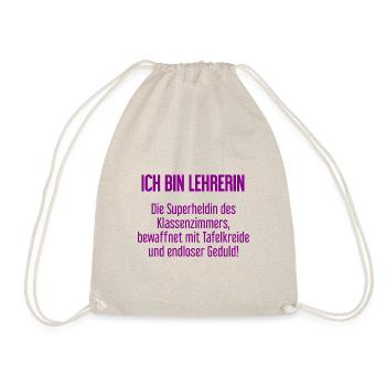 Lehrerin - Die Superheldin des Klassenzimmers! - Turnbeutel - Natur - Vorne
