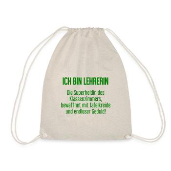 Lehrerin - Die Superheldin des Klassenzimmers! - Turnbeutel - Natur - Vorne