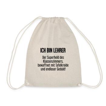 Lehrer - Der Superheld des Klassenzimmers! - Turnbeutel - Natur - Vorne