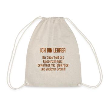 Lehrer - Der Superheld des Klassenzimmers! - Turnbeutel - Natur - Vorne