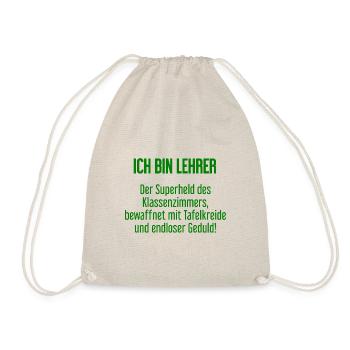 Lehrer - Der Superheld des Klassenzimmers! - Turnbeutel - Natur - Vorne