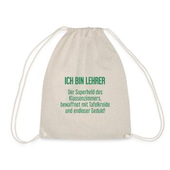 Lehrer - Der Superheld des Klassenzimmers! - Turnbeutel - Natur - Vorne