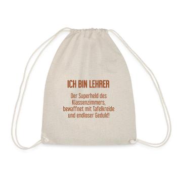 Lehrer - Der Superheld des Klassenzimmers! - Turnbeutel - Natur - Vorne