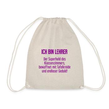 Lehrer - Der Superheld des Klassenzimmers! - Turnbeutel - Natur - Vorne