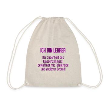 Lehrer - Der Superheld des Klassenzimmers! - Turnbeutel - Natur - Vorne