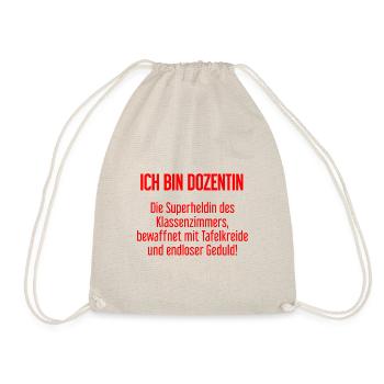 Dozentin - Die Superheldin des Klassenzimmers! - Turnbeutel - Natur - Vorne