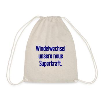 Windelwechsel – unsere neue Superkraft - Turnbeutel - Natur - Vorne