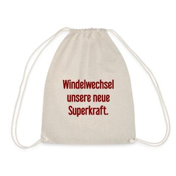 Windelwechsel – unsere neue Superkraft - Turnbeutel - Natur - Vorne