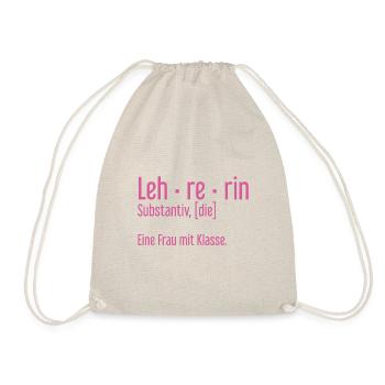 Lehrerin Lehrerinnen Schule Pädagogin Unterricht - Turnbeutel - Natur - Vorne