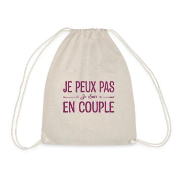 je peux pas je suis en couple. cadeau couple. - Sac de sport léger - nature - Devant