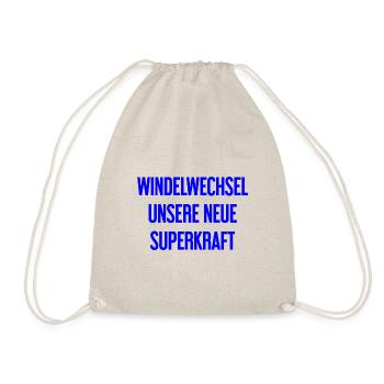 Windelwechsel – unsere neue Superkraft - Turnbeutel - Natur - Vorne